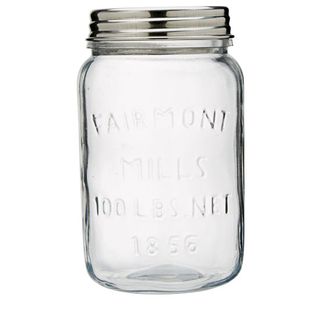 glass jar with silver lid