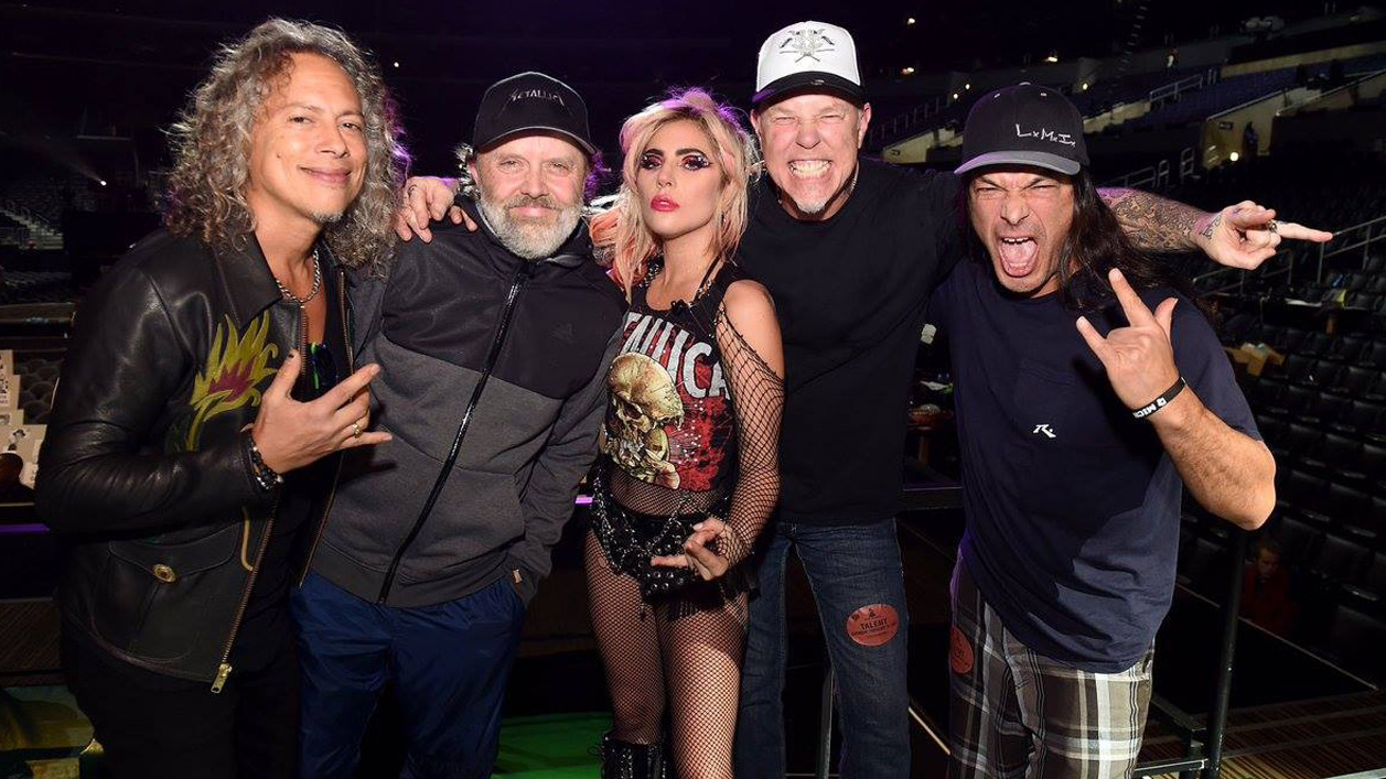 Metallica with Lady Gaga at this year&#039;s Grammys