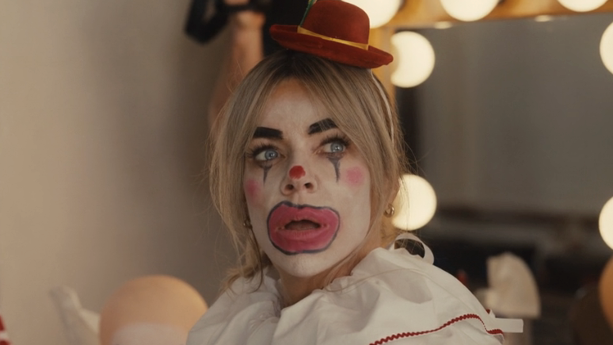 D.J. dressed up like a clown in Hacks Season 5