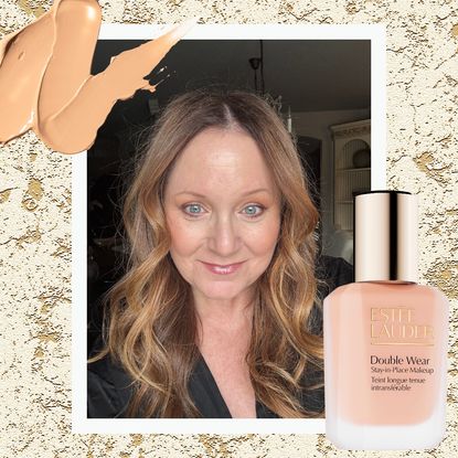mindy holender with estee lauder foundation