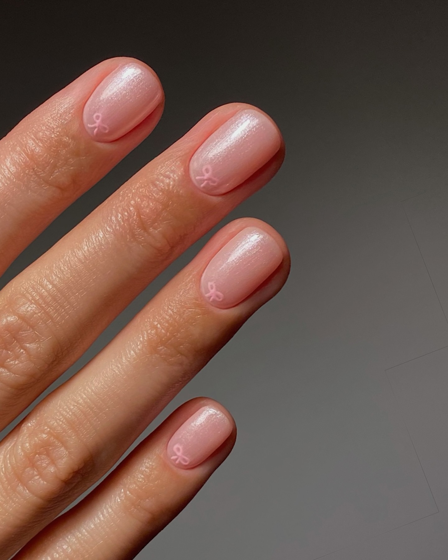 baby bows pink nail design