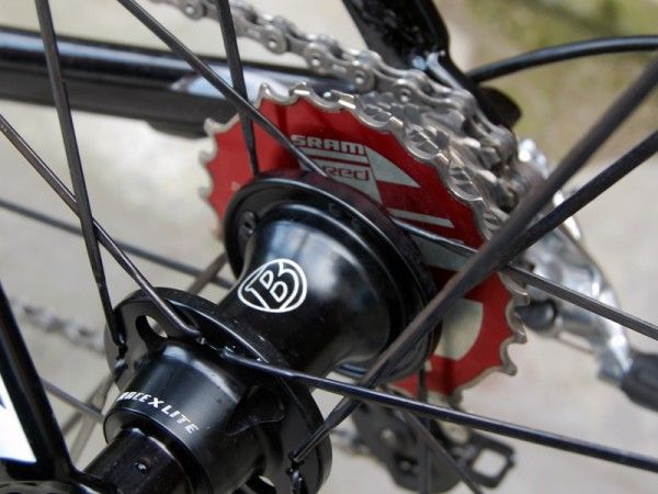 The SRAM Red PowerDome cassette starts out life as a solid hunk of chromoly steel before being milled down and capped with an aluminum backing plate.