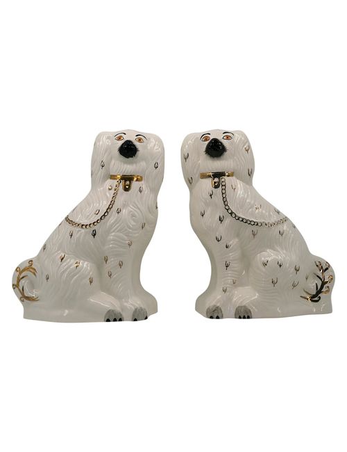 Large Couple of Ceramic Staffordshire Spaniels, ca.1950