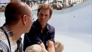 Michael C. Hall and C.S Lee in Dexter