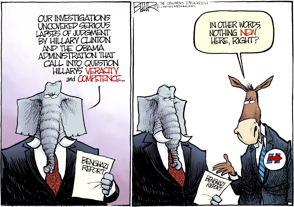 Political cartoon US Hillary Clinton Benghazi report GOP | The Week