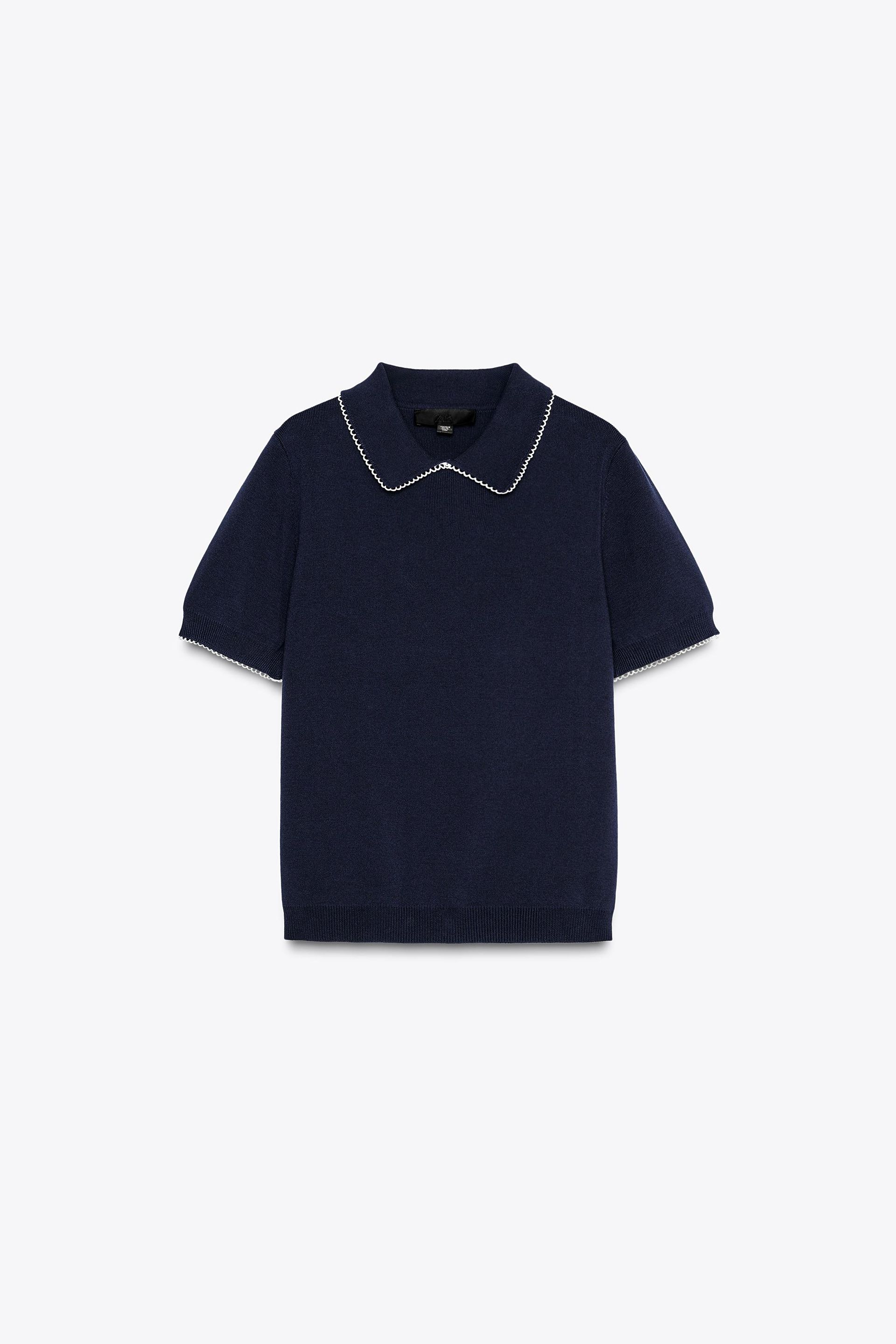 Knit Top With Piping