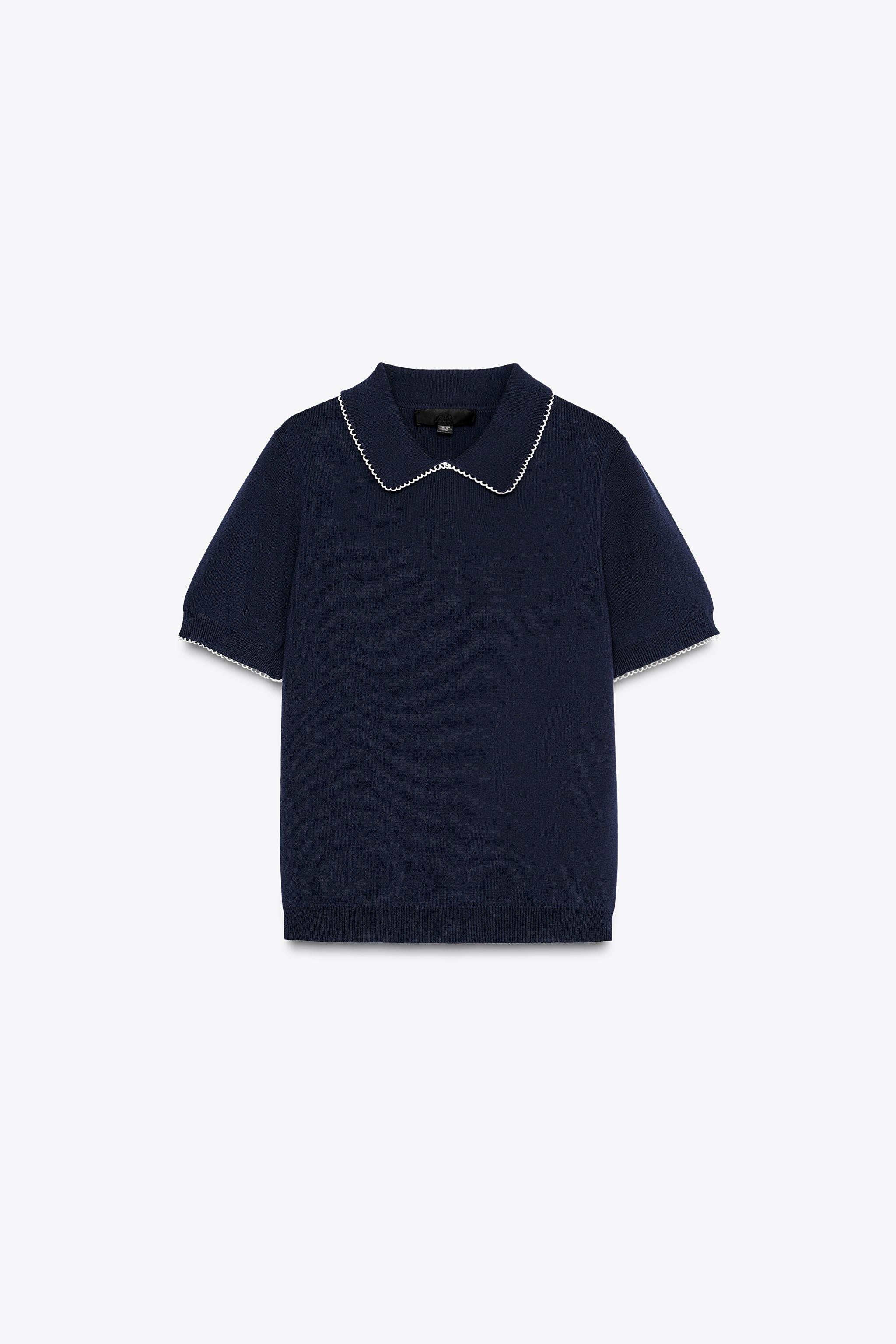 Knit Top With Piping