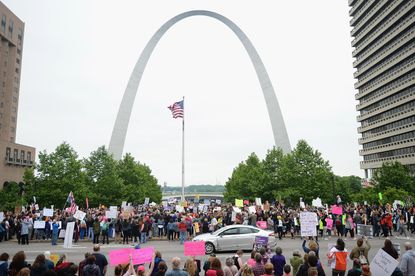 A pro-choice rally in St. Louis, Missouri.