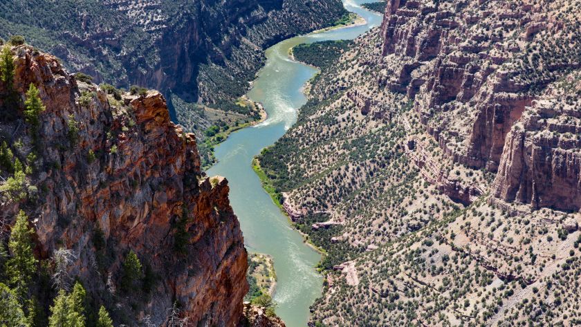 Aerial view of Green River Canyon in Utah.