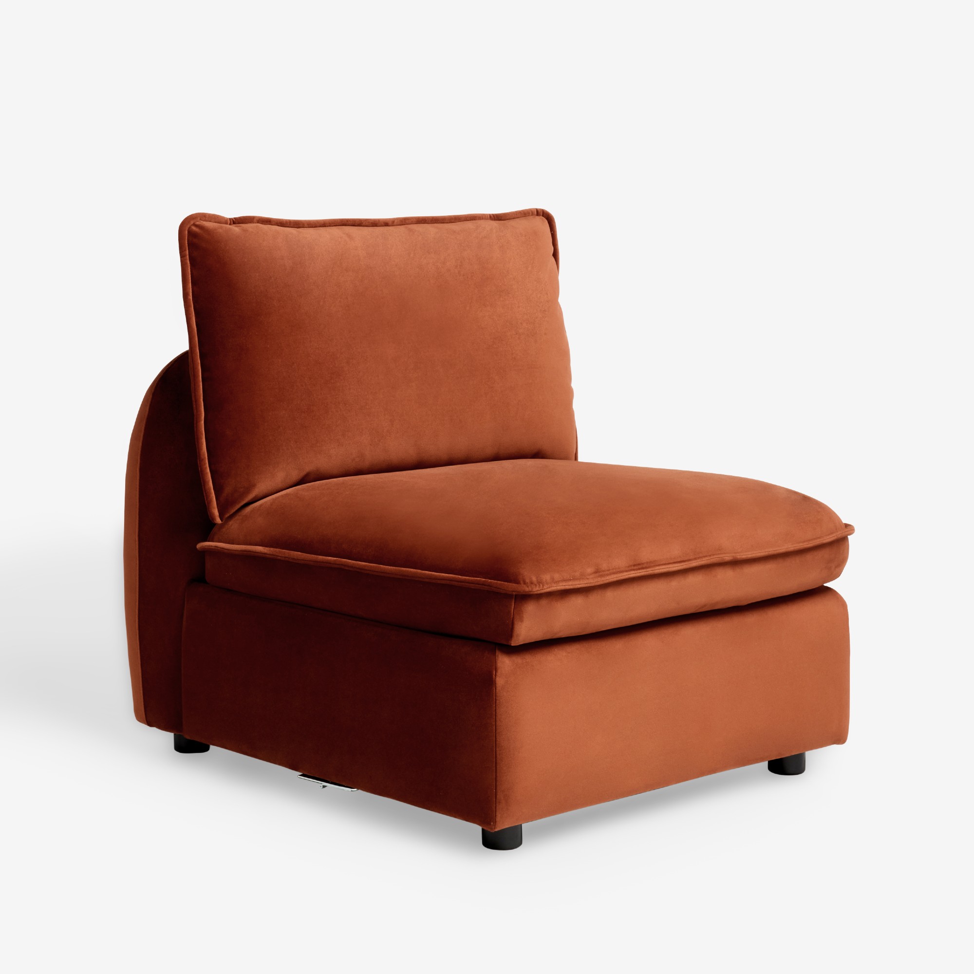 Next Soft Velvet Rust Brown Crosby Modular Sofa Centre Piece With Storage