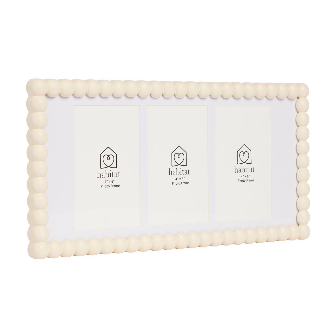 Habitat Bobble Triple Multi Photo Ivory Picture Frame - 4x6"
