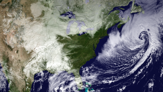 While satellites track three storms over the United States, winter is going full blast in Europe and Japan.