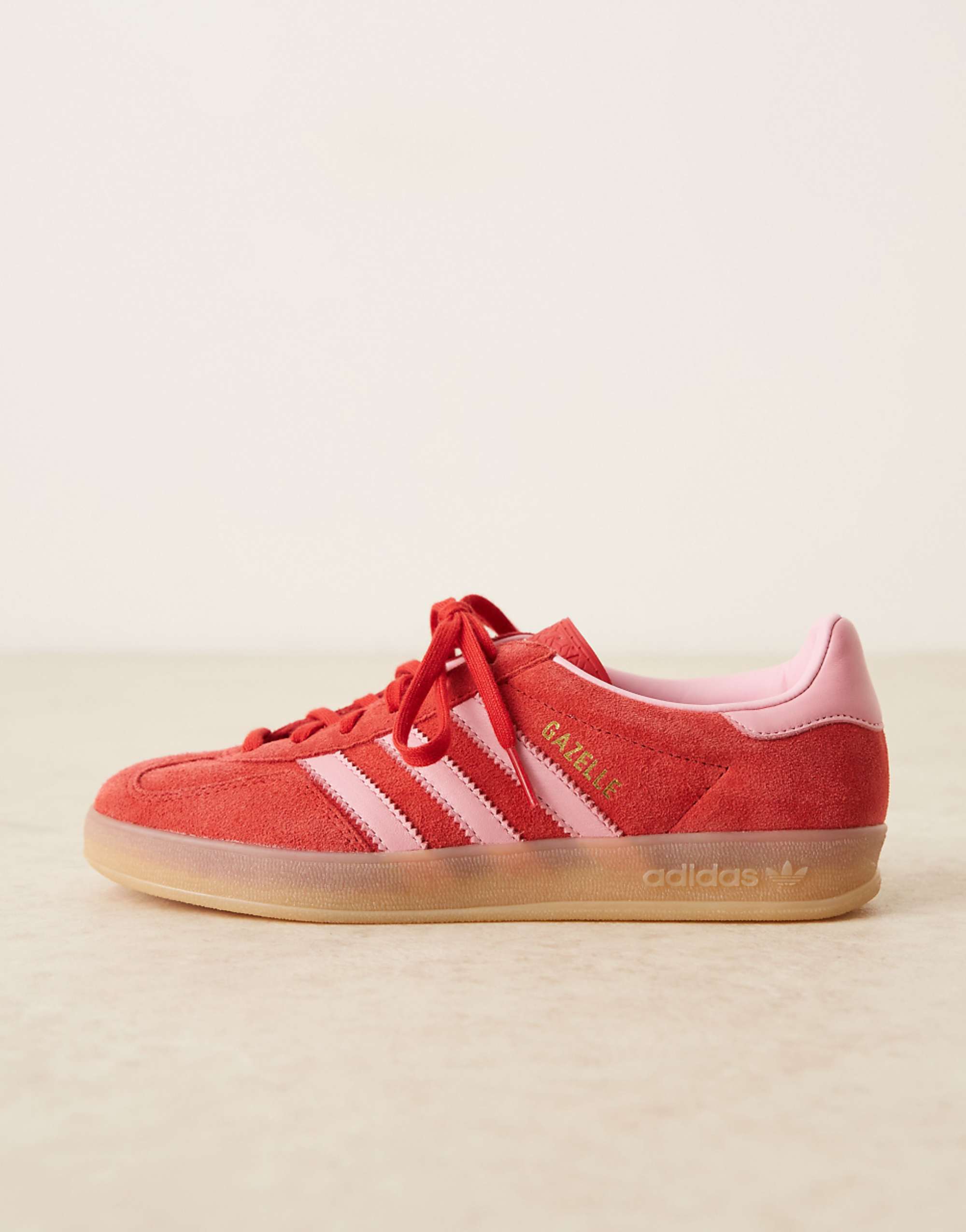 Adidas Originals Gazelle Indoor Trainers in Red and Pink