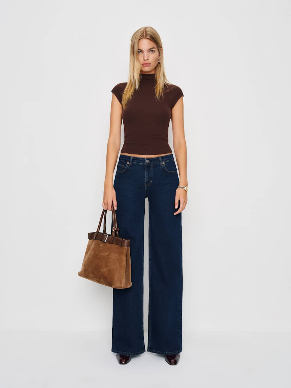 Greta Super Stretch Low Rise Wide Leg Jeans