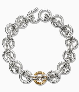 chunky chain by Ouie, in white gold with one yellow gold link