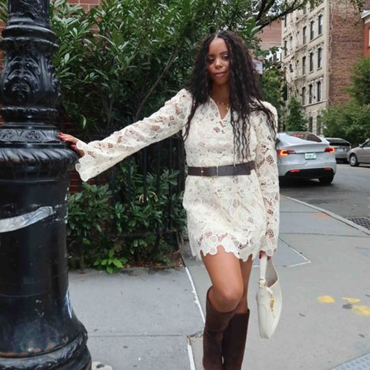 sierra mayhew wearing suede boots