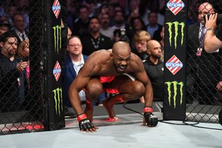 Jon Jones enters the octagon prior to his light heavyweight championship bout during the UFC 247 event at Toyota Center on February 08, 2020 in Houston, Texas.