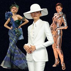 Photo collage of Zendaya style moments over the years.