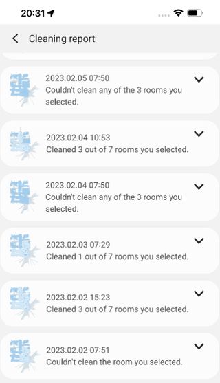 App cleaning report