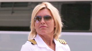 Captain Sandy wearing sunglasses on Below Deck Mediterranean