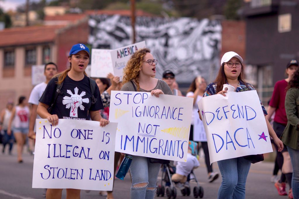 Thousands of immigrants and supporters join the Defend DACA March to oppose the President Trump order to end DACA on September 10, 2017 in Los Angeles, California.