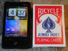 HTC Aria and a deck of cards