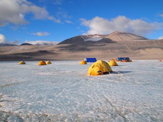 Camp at Antarctica's Lake Vida