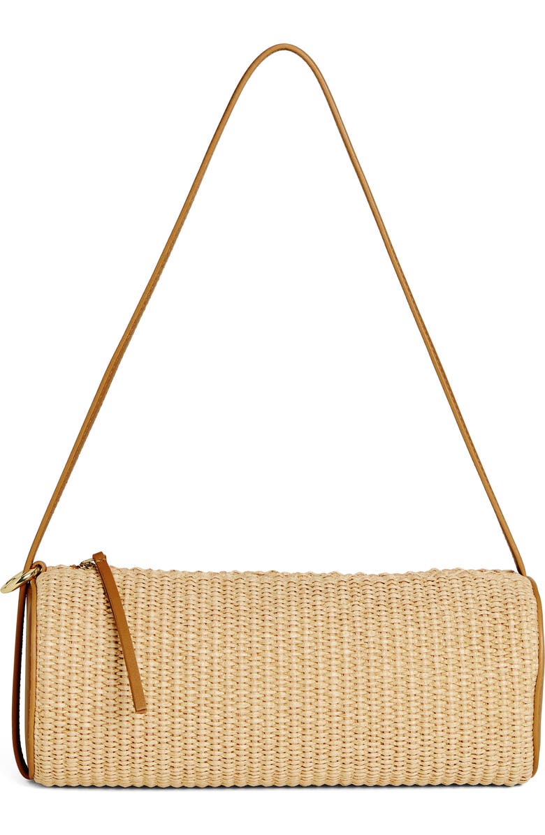 Reformation Simona Raffia Cylinder Shoulder Bag