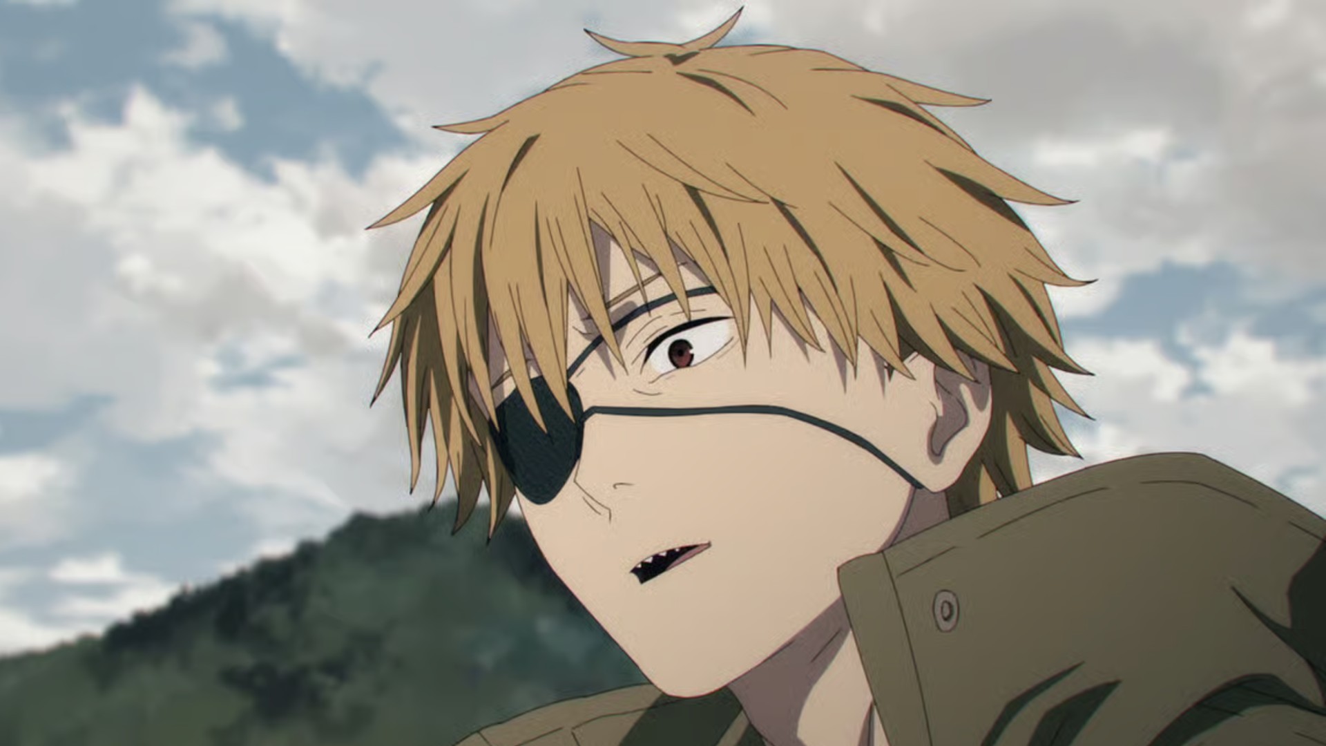 Denji with an eyepatch in Chainsaw Man