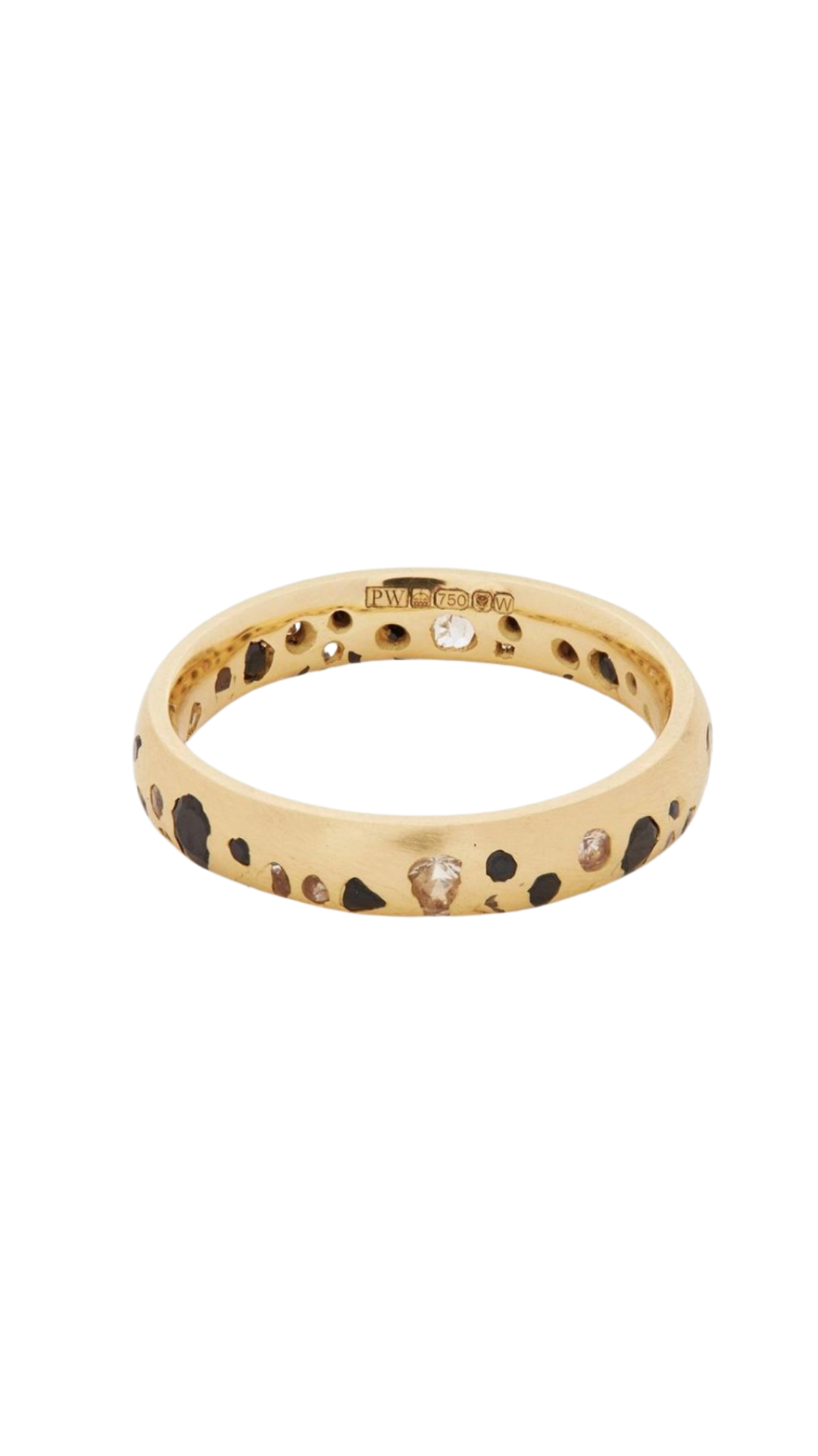 Polly Wales, 18ct Gold Black and White Sapphire Confetti Ring