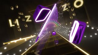 Screenshot of a Lizzo song in Beat Saber