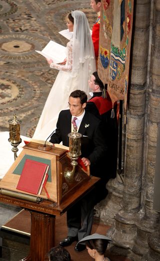 Brother of the bride, James Middleton seen before making a reading during the Royal Wedding of Prince William to Catherine Middleton at Westminster Abbey on April 29, 2011 in London, England.