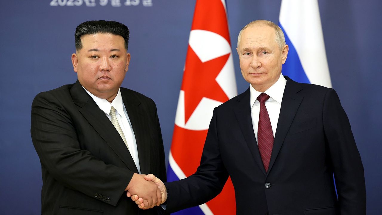 Kim Jong Un meets Vladimir Putin