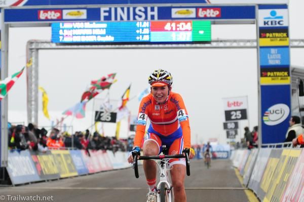 Sophie De Boer (NED) appeared to be pleased with her 7th place finish