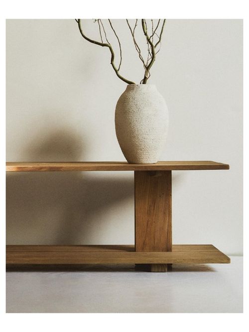 Elm Wood Shelving Unit With Two Shelves