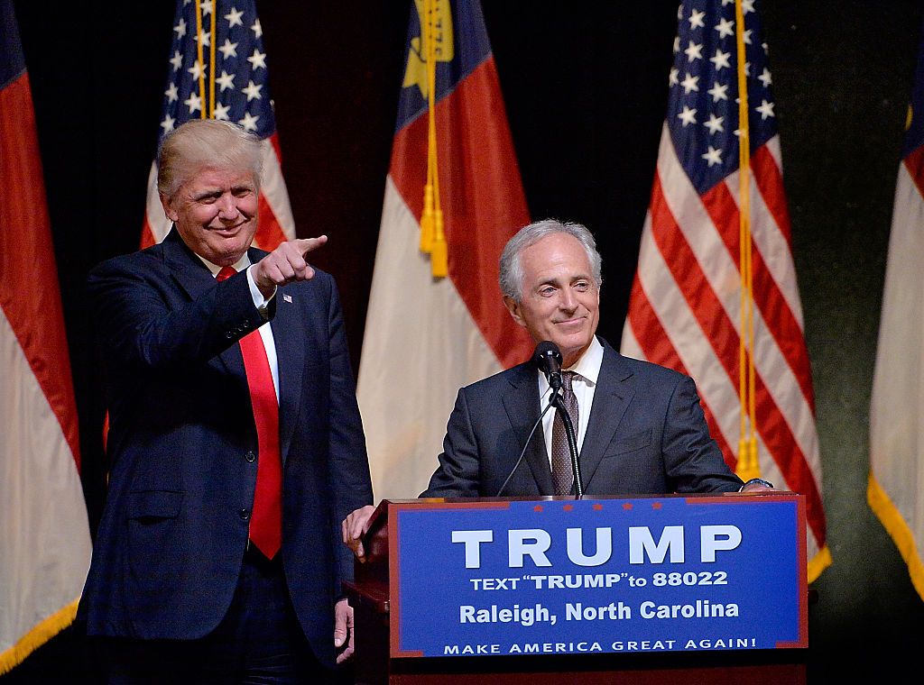 President Trump with Sen. Bob Corker