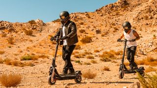 The Segway GT3 and GT3 Pro being ridden through the desert