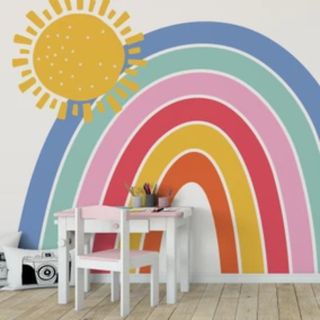 rainbow wallpaper mural