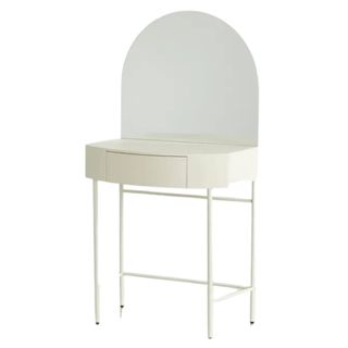 Urban Outfitters Maddy white vanity with frameless arc mirror