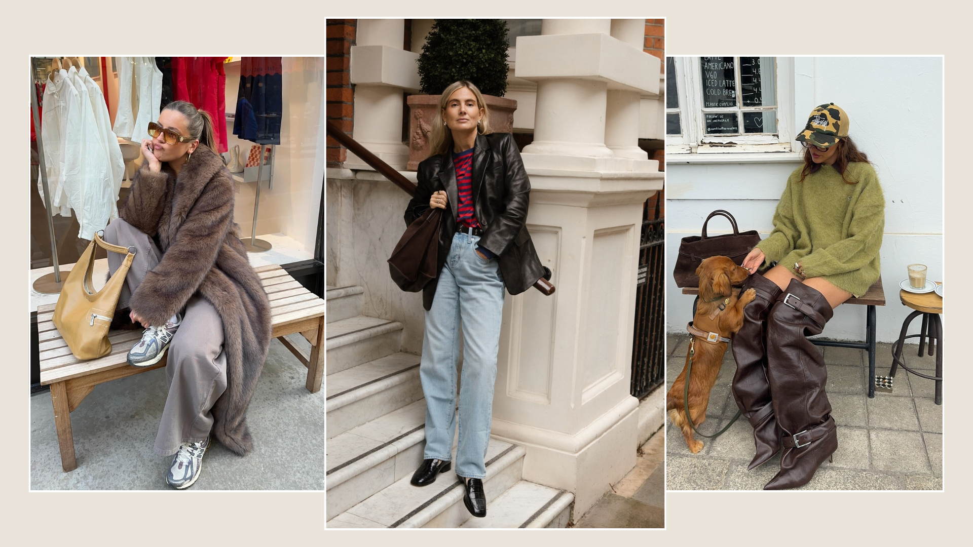 Three fashion people wear London Winter shoe trends 2025.