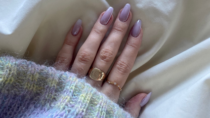 Lavender chrome nails
