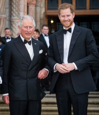 Prince Charles, Prince of Wales and Prince Harry, Duke of Sussex attend the "Our Planet" global premiere.