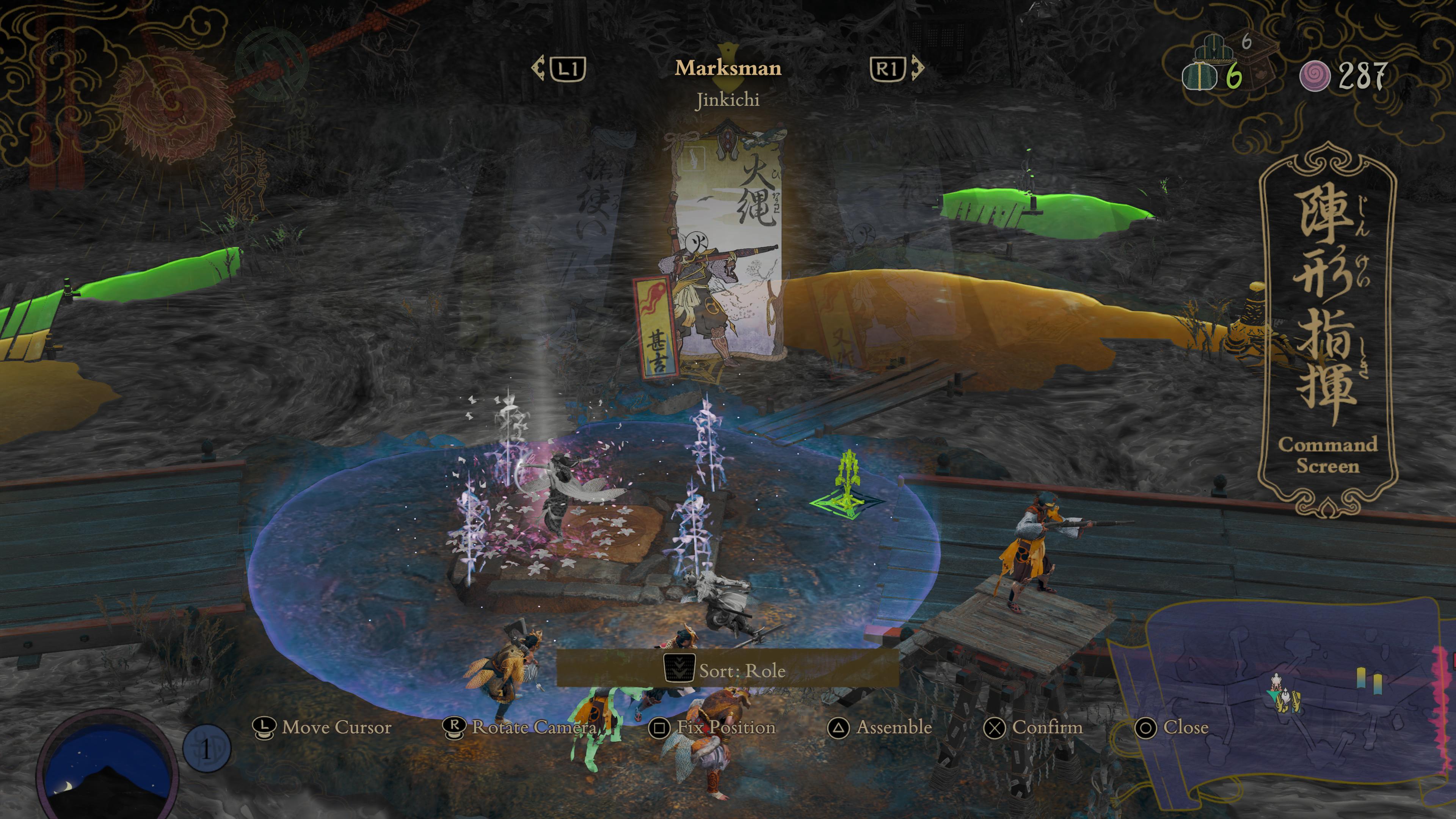 A screenshot showing the player positioning a marksman unit.