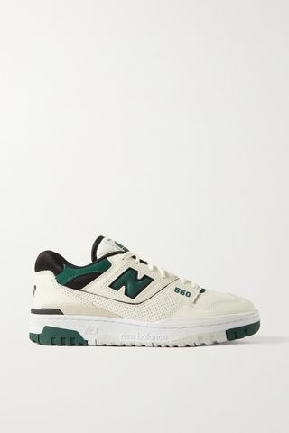 550 Mesh-Trimmed Leather Sneakers