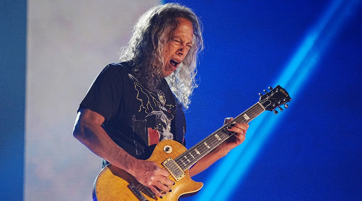 Kirk Hammett of Metallica performs onstage as Metallica Presents: The Helping Hands Concert (Paramount+) at Microsoft Theater on December 16, 2022 in Los Angeles, California. 