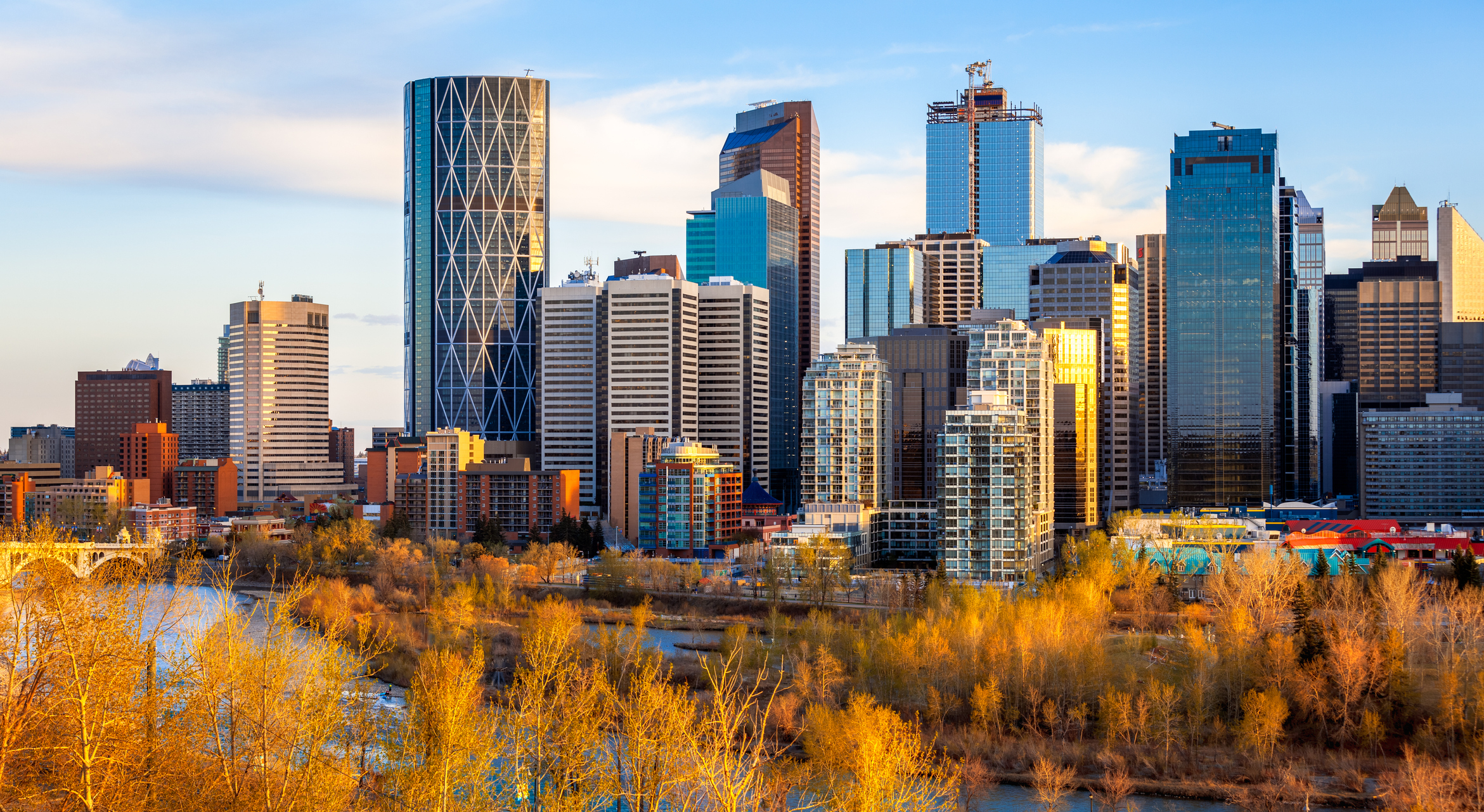 Golden Light, Calgary, Skyline, Alberta, Canada