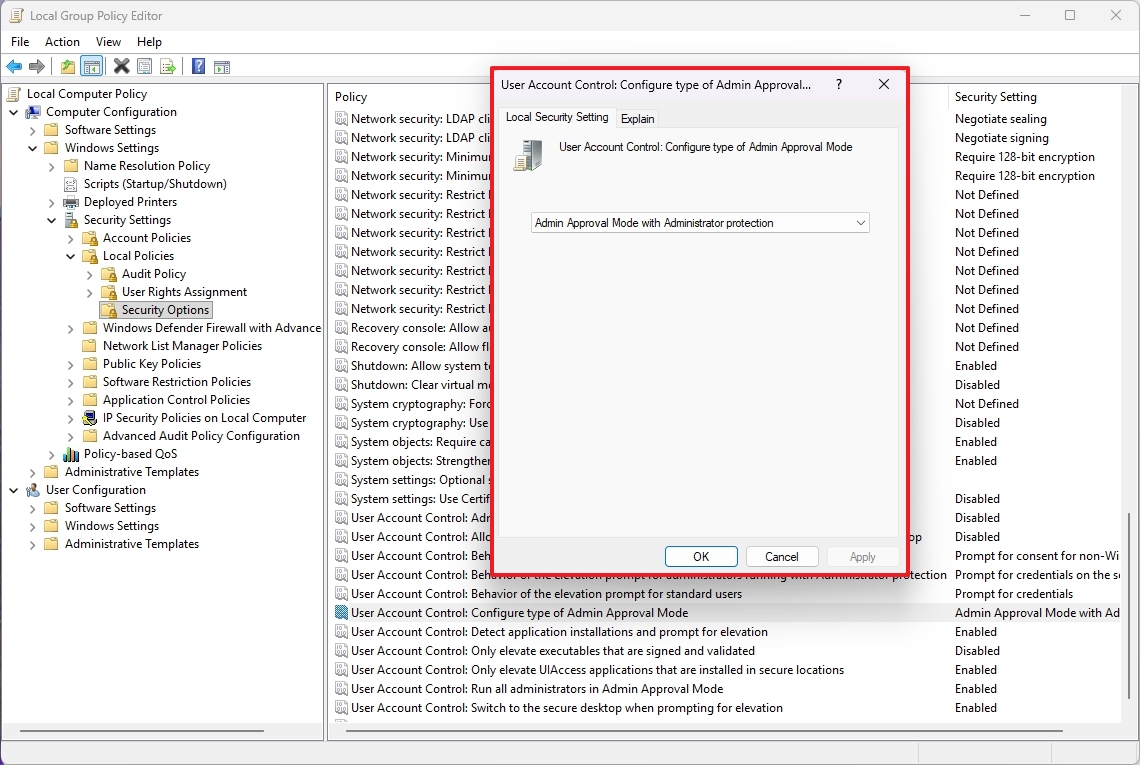Group Policy Administrator Protection policy