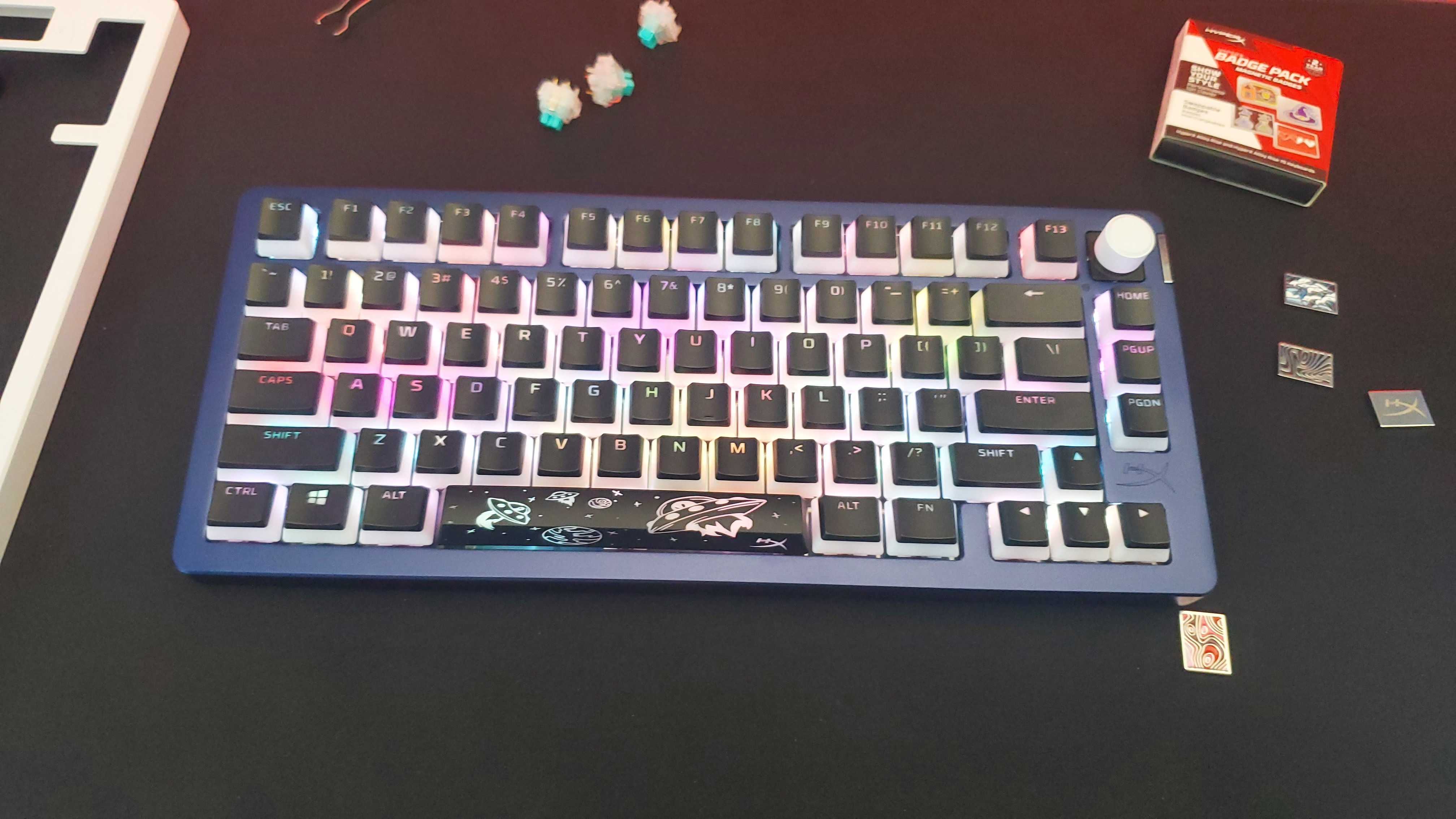 black customized keyboard with RGB lighting