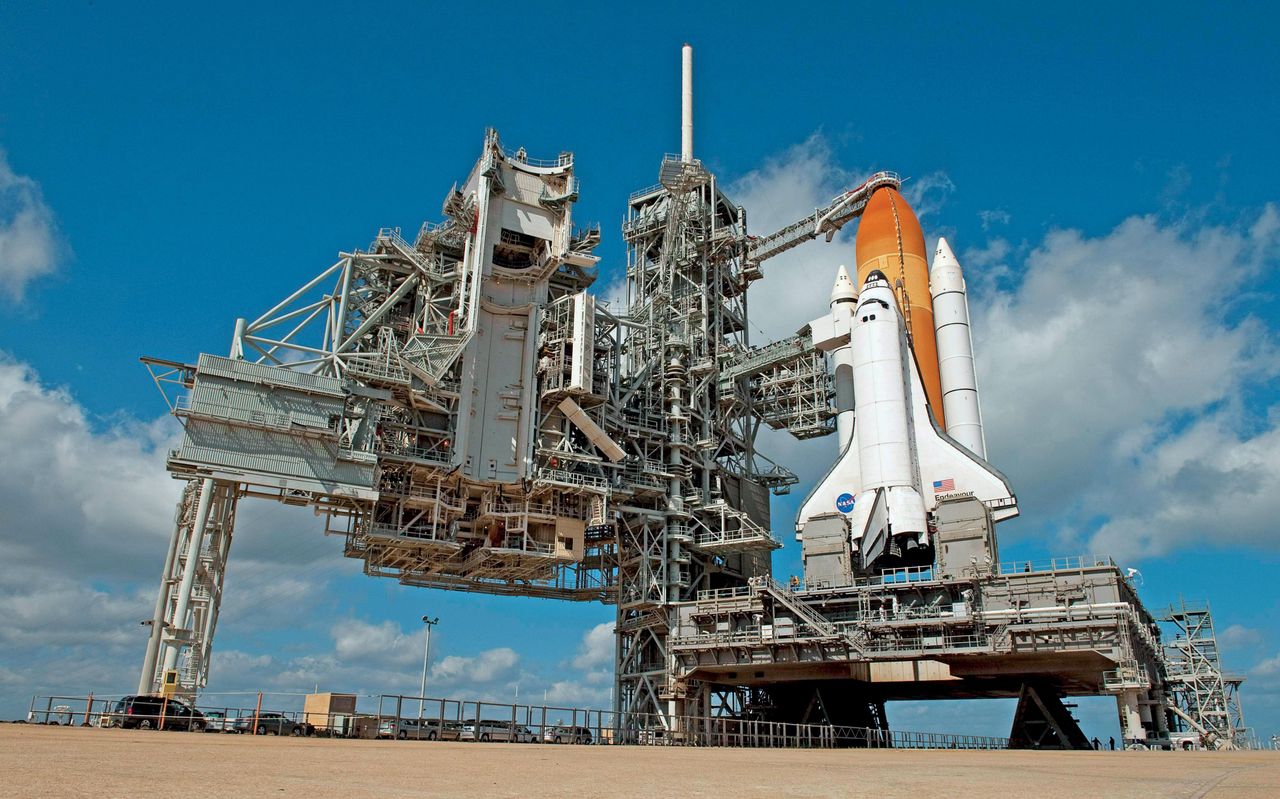 Rocket on launch pad at Cape Canaveral, USA, image from The Atlas of Space Rocket Launch Sites