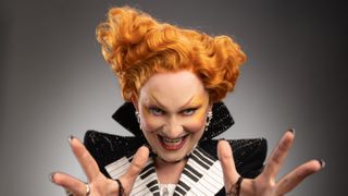 Jinkx Monsoon in a piano-themed gown for Doctor Who season 14